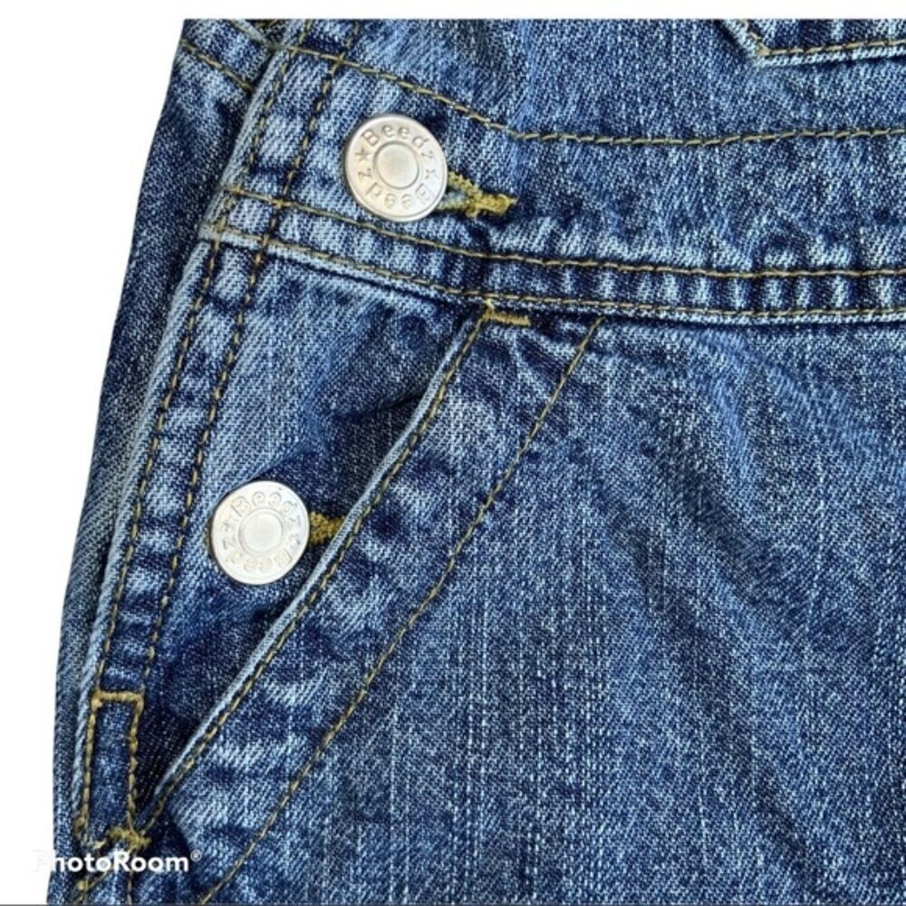 Beedz Bib Overalls Denim Long Pant Youth Medium Wash Adjustable Straps Size 5 - Picture 9 of 15